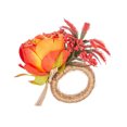 thumbnail image 2 of TIMIFIS Napkin Rings, 2Pcs Valentine's Day Artificial Rose Napkin Rings Faux Rose Napkin Holders Alloy Wedding Napkin Rings Romantic Dinner Tables Decor for Anniversary Dining Table, 2 of 6