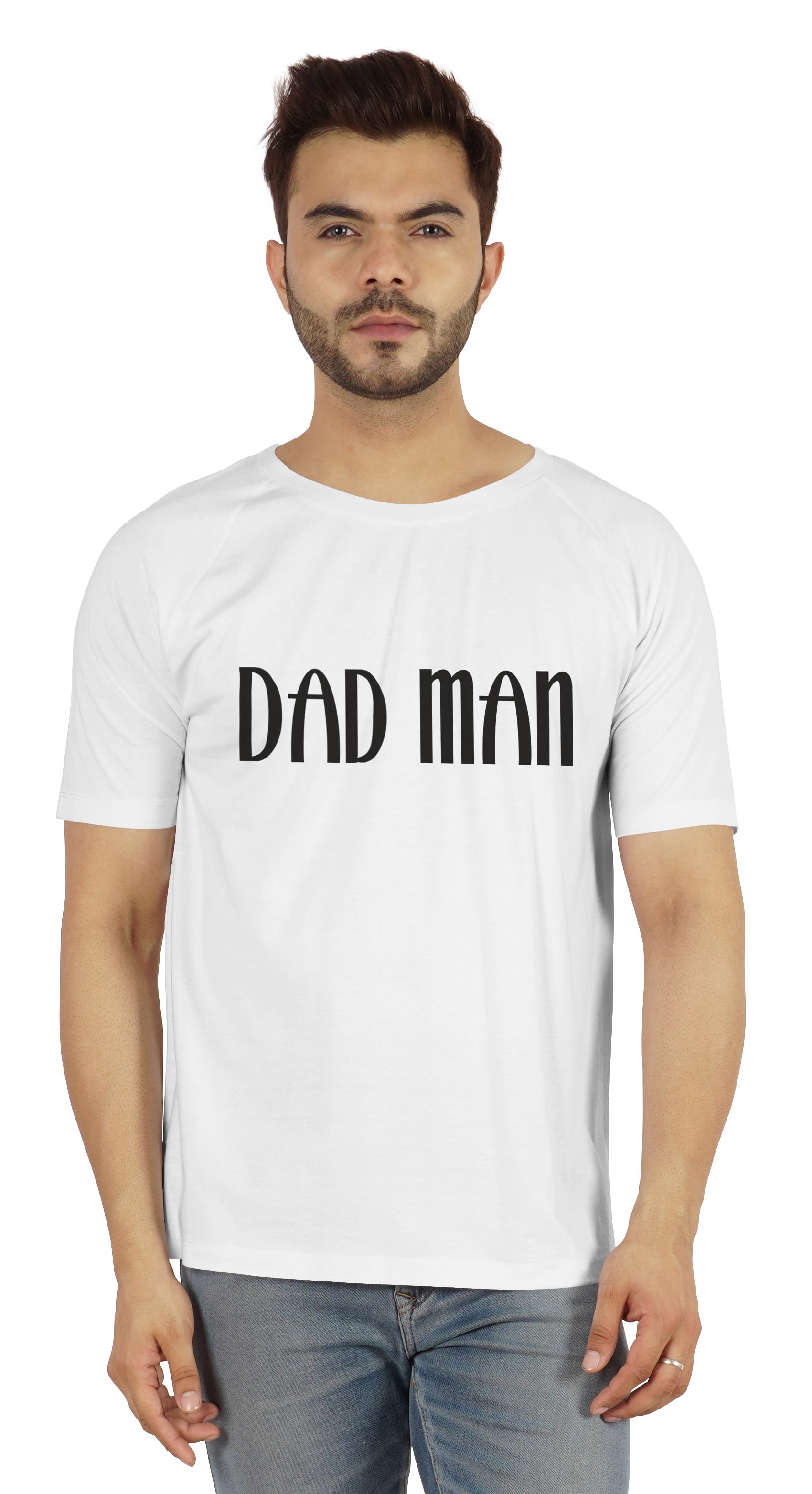 Inkmeso Printed Graphic "Dad Man" Tshirt For Men's Cotton Jersey Round Neck Tee For Daddy
