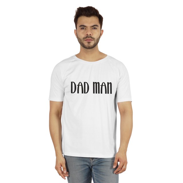 Inkmeso Printed Graphic "Dad Man" Tshirt For Men's Cotton Jersey Round Neck Tee For Daddy