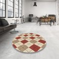 thumbnail image 4 of Ahgly Tapis d'Intérieur Lavable en Machine Carré Transitionnel Kaki Or, 7 Pieds Carré, 4 of 7
