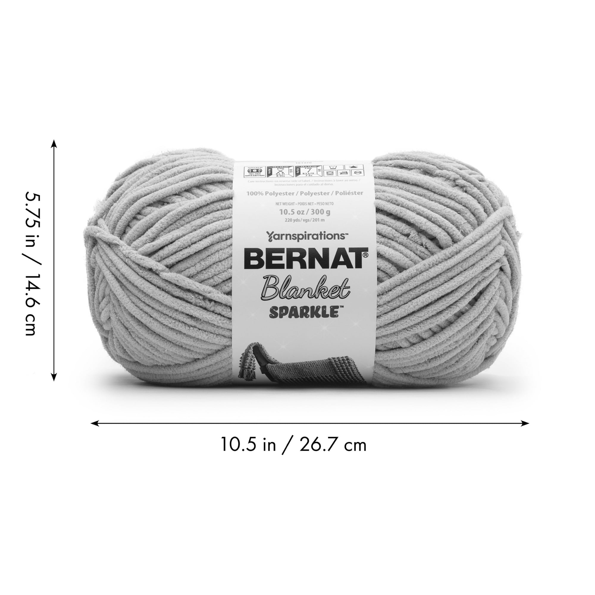 "Bernat® Fil Sparkle™ de Couverture pour Bébé Polyester #6 Super Volumineux, 10,5 Oz/300 G, 220 Yards"
