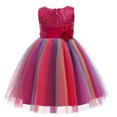 thumbnail image 1 of MesaSe Robe Formelle pour Enfants à Fleurs et Sequins Col Sans Manches une Pièce Rouge 7-8 Ans, 1 of 3