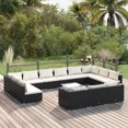 thumbnail image 1 of vidaXL 14 Piece Garden Lounge Set with Cushions Black Poly Rattan, 1 of 5