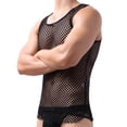 thumbnail image 4 of 70 % de Rabais! Grrvtrz Débardeur Sans Manches Transparent pour Hommes en Maille Ajourée, Débardeur Ajusté en Résille, Chandail de Musculation, Tenue de Boîte de Nuit, 4 of 4