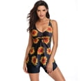 thumbnail image 3 of Womens Swimsuits Plus Size Vintage Print Spaghetti Strap Tankinis Set Yellow Bathing Suits for Women M, 3 of 7