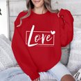 thumbnail image 4 of Penkiiy Chandail en Molleton Imprimé Col Rond pour Femmes Saint-Valentin Manches Longues Chandail en Molleton à Capuche TP Rouge, 4 of 7