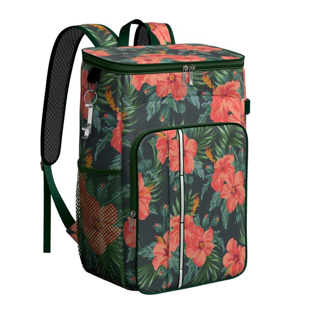 Floral and Skull Country Floral Pattern Insulated Cooler Backpack - 20L Leakproof & Easy to Clean