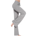 thumbnail image 2 of AherBiu Sweatpants for Womens High Waisted Drawstring Slim Fitted Casual Trousers Fall Solid Color Workrout Yoga Pants, 2 of 9