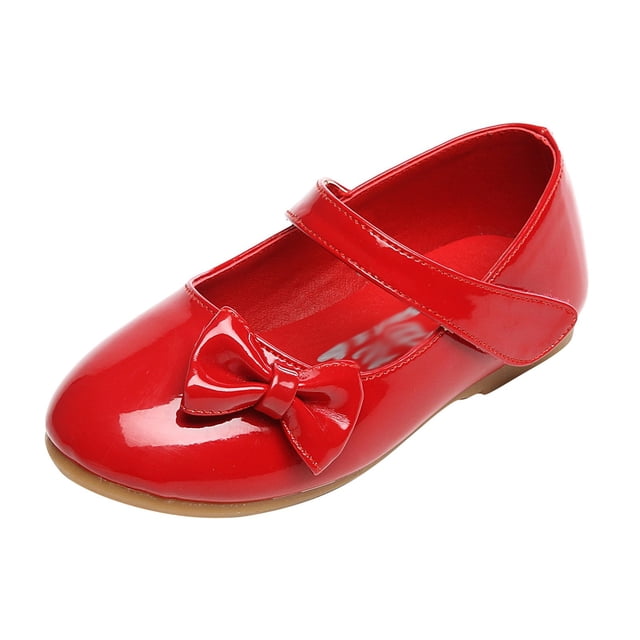 PMVFHDE Espadrilles pour Tout-Petits Filles Chaussures Décontractées en Cuir Chaussures de Mode Performance Chaussures d'Étiquette Chaussures Rouge,5-5,5 Ans