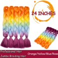 thumbnail image 2 of Ombre Jumbo Braiding Hair Extensions High Temperature Synthetic Twist Hair Multiple Colored Hair, 2 of 5