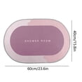thumbnail image 3 of Bath Rug | Super Absorbent Non Slip Washable Bathroom Mat | Quick Dry Silica Gel Backing | Low Pile Modern Polyester | For Shower Bathtub Sink Door | 15.8x23.6in - Gray Blue Pink, 3 of 7