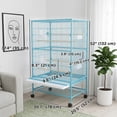 thumbnail image 3 of PawHut 52" Steel Bird Cage with Rolling Stand, Light Blue, 3 of 10