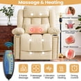 thumbnail image 4 of INGALIK Dual Motor Large Power Lift Recliner Chair For Elderly, Infinite Position Lay Flat Recliner with Massage and Heat, Electric Leather Recliner, Extended Footrest, USB Ports, Cup Holders (Beige), 4 of 11