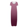 thumbnail image 3 of fatyb Robes Maxi à Manches Courtes pour Femmes Col Ras du Cou Décontractées Longues Robes Imprimées Robes T-Shirt d'Été, 3 of 5