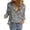 Grey, variant on WZXFASHION Women's Casual V Neck Floral Print Roll Up Long Sleeve Chiffon Button Down Blouses Top Shirts Clearance Sales Today Deals Prime Women's Long sleeve T-shirt