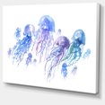thumbnail image 2 of Blue Purple Jellyfish Group - Abstract Canvas Art Print, 2 of 3