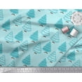 thumbnail image 2 of Soimoi Georgette Viscose Fabric Christmas Tree Block Print Fabric by The Yard 42 Inch Wide, 2 of 3