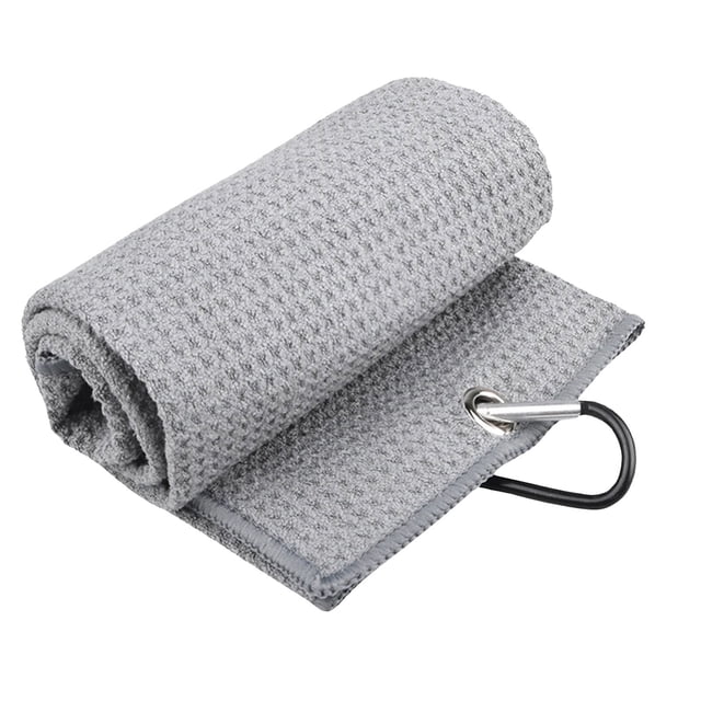 Microfiber Tri Fold Towel with Heavy Duty Snap Hook Durable Pattern Design for Gym Travel Sports Camping