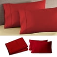 thumbnail image 2 of yulier 2Pcs Microfiber Queen Pillow Cases, Solid Color Super Soft Skin-friendly Cozy Pillowcases with Envelope Closure, Wrinkle, Fade and Stain Resistant Pillow Covers, 20x36, Red, 2 of 5