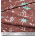 thumbnail image 2 of Soimoi Brown Velvet Fabric Palm Tree & Sunset Beach Fabric Prints By Yard 58 Inch Wide, 2 of 3