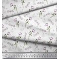 thumbnail image 3 of Soimoi White Poly Georgette Fabric Dragonfly & Floral Print Fabric by the Yard 52 Inch Wide, 3 of 6