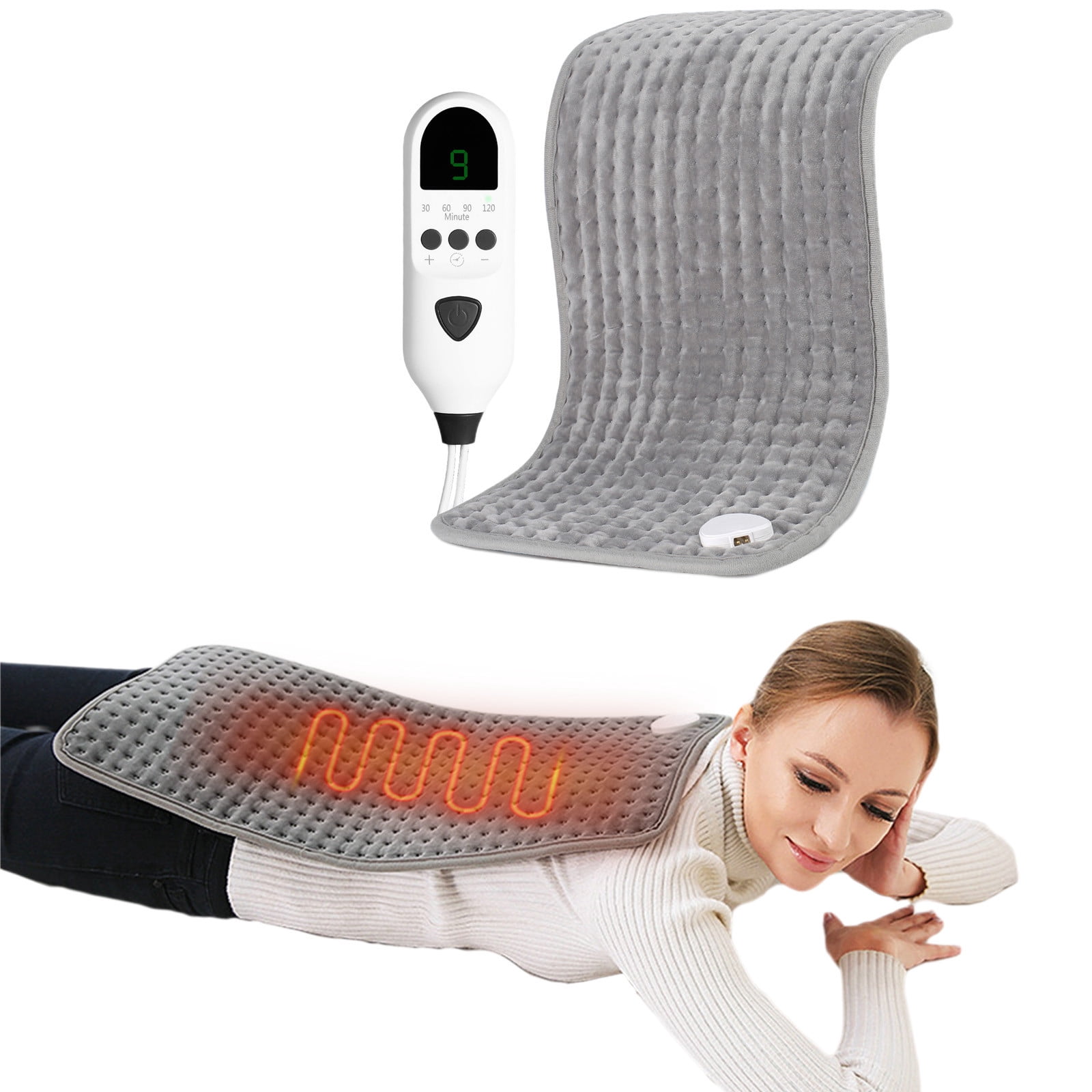 Heating Pad,Far-lnfrared Heating Pads,Soft Heat Pad with 9 Temperature Settings for Back Shoulder,Fast Heating with Graphene Heating Element,Electric Heating pad for Back/Shoulder/Neck/Knee