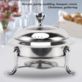 thumbnail image 3 of Ensemble de Buffets à Réchaud, Réchauffe-Buffet Rond, Serveurs et Réchauds de Buffet avec Couvercle, Acier Inoxydable, Chauffage au Carburant, Serveur de Traiteur Portable pour Mariage, Fêtes, 3 of 8