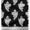 thumbnail image 1 of Soimoi Poly Georgette Fabric Leaves & Floral Block Print Fabric by Yard 52 Inch Wide, 1 of 3