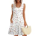 thumbnail image 5 of Ovzne Robes pour Femmes Robe d'Été Femme Décontractée Ample Robe d'Été Imprimée Sans Manches Col en V Ensemble Haut/chemise Grande Taille Robe Imprimée Liquidation, 5 of 5