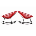 thumbnail image 3 of Costa Rocker Lounge Chair in Red, Wire Lounge Chair, Plastic Lounge Chair, Beach Lounge Chair, Indoor-Outdoor Lounge Chair,Hammock Weave,Rattan,Weather resistance Patio Lounge Chair, Oval Lounge Chair, 3 of 4