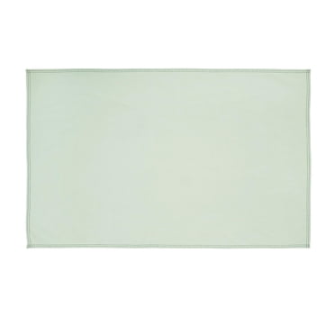 Beautiful Home by Drew Barrymore Solid Double Pop Stich Hem Fabric Tablecloth, Sage Green, 102"W x 60"L