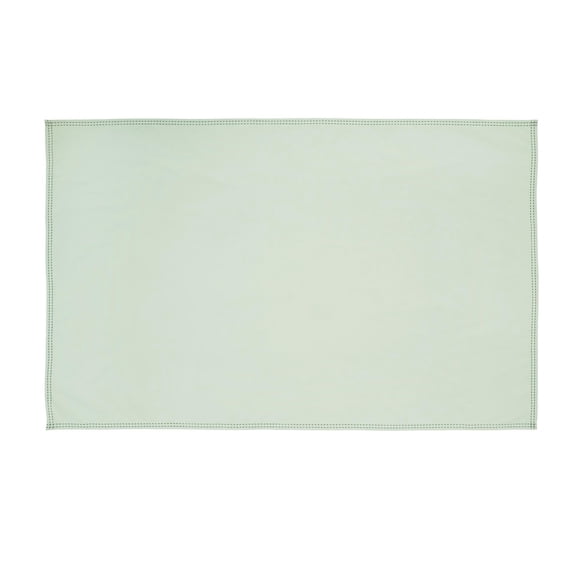 Nappe en tissu à ourlet double surpiqûre, couleur vert sauge, motif Beautiful Home de Drew Barrymore, 259 cm (largeur) x 152 cm (longueur)