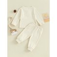 thumbnail image 4 of Faithtur Toddler Boys 2PCS Pants Sets Long Sleeve Crewneck Button Tops and Solid Color Pants Sets, 4 of 9