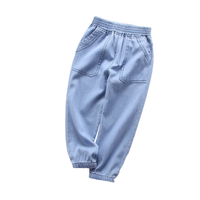 Jeans en Denim pour Garçons - Jambe Fuselée Ajustée Joggers Cargo