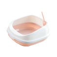 thumbnail image 4 of lionlar Pet Cat Litter Box Semi-enclosed Detachable Portable Toilet Sandbox Pink, 4 of 9