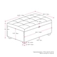 thumbnail image 2 of CorLiving Aubin Large Fabric Upholstered Indoor Storage Ottoman with Tufted Lid and Wood Legs, Light Grey, 2 of 12
