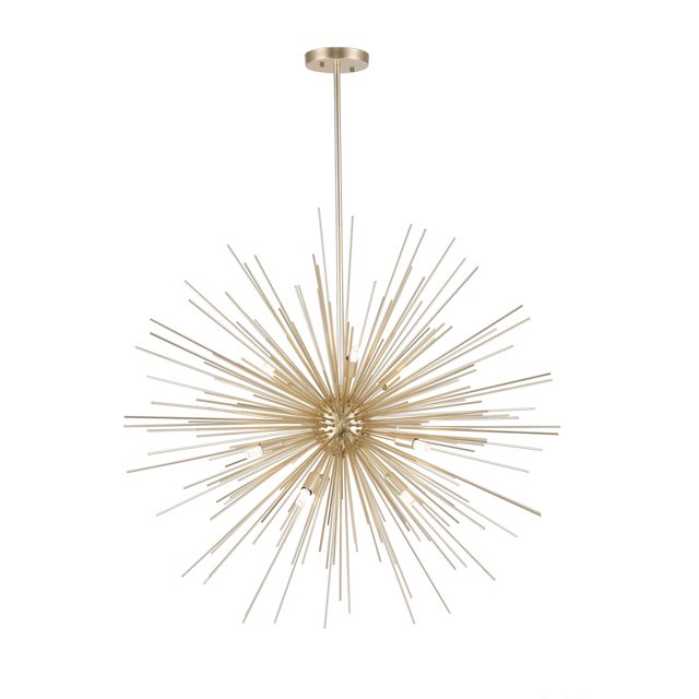 Lustre 9 Lumières avec Finition Feuille d'Or