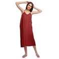 thumbnail image 4 of Moomaya Nuisette Unie à Bretelles Spaghetti pour Femmes Longueur Genou Robe de Nuit, 4 of 6