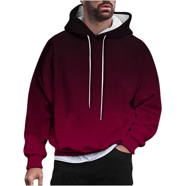 Rbaofujie Chandails à Capuche pour Hommes Décontractés Mode Chandails à Capuche Col Rond Imprimé Chandail à Enfiler Manches Longues Hauts Chandail Col Rond Chandail pour Hommes