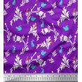 thumbnail image 1 of Soimoi polyester Crepe Fabric Leaves,Floral & Rabbit Animal Printed Fabric 1 Yard 42 Inch Wide, 1 of 3