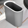thumbnail image 2 of Rbaofujie Bathroom Trash Can Wastebasket Striped Wastebasket Home Bathroom Seamless Wastebasket Plastic Suitable for Home Kitchen Bathroom Garage Dorm Trash Can, 2 of 7