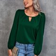 thumbnail image 2 of CEHVOM Blouse à Manches Longues Col en V Ample pour Femmes, Boutons, Chemises, Liquidation, 2 of 4