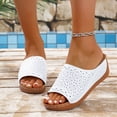 thumbnail image 2 of Womens Low Wedge Sandals Comfortable Dressy Arch Support Slides Orthopedic Sandals Slip On Summer Shoes, 2 of 9