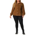 thumbnail image 2 of GRACE & GRANDEUR Veste Bomber Courte en Velours Côtelé à Col Pointu pour Femmes, 2 of 7
