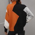 thumbnail image 4 of IROINID Chandail à Col Rond pour Femmes, Bloc de Couleur, Loisirs, Mi-Longueur, Manches Longues, Hauts Assortis, Blouse Tricotée, 4 of 6