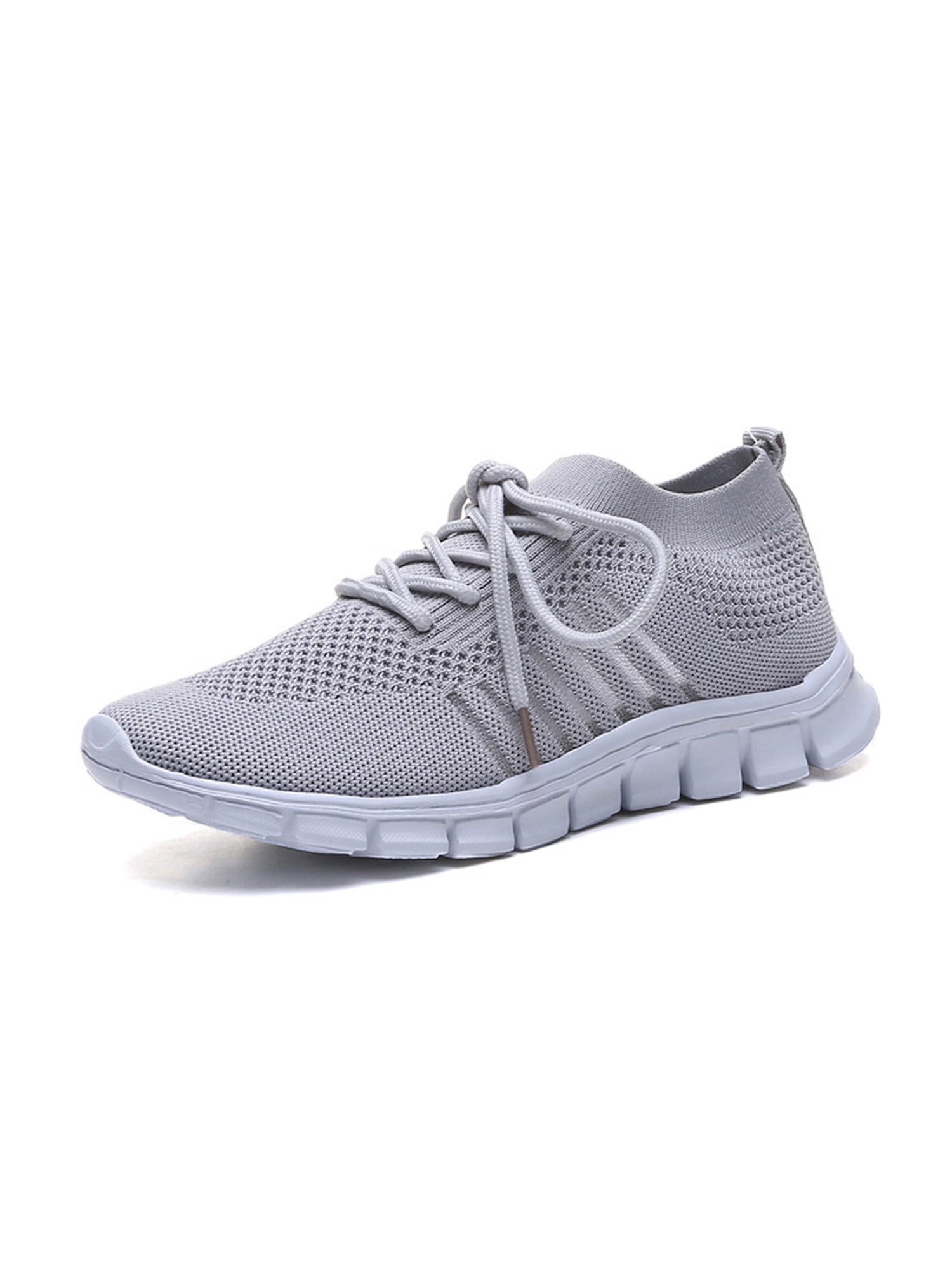 UKAP Espadrilles pour Femmes à Bout Rond Espadrilles Couleur Unie Ballerines Confortables pour Femmes Gris 8