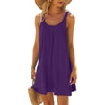 thumbnail image 2 of Pompotops Robe de Plage pour Femme, Paréo de Bikini, Tenue de Plage, Décontractée, Vacances, Courte, d'Été, Dos Nu, 2 of 7