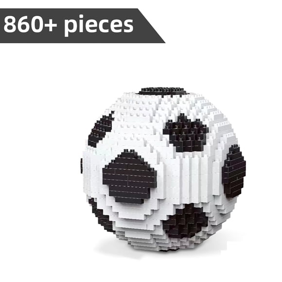 Soccer Building Blocks 860Pieces Micro Building Set STEM Educational Toy for Kids Ages 14+ White & Black Football Bricks for Gifts