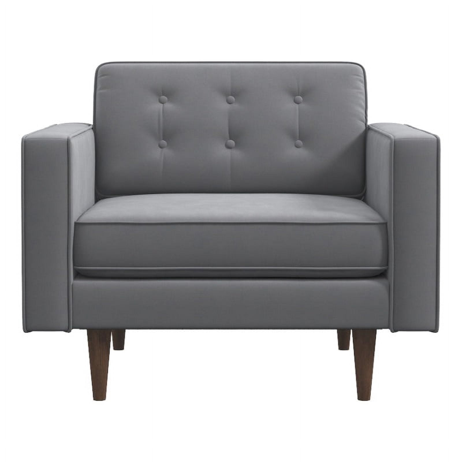 Harriet Fauteuil d'Appoint en Velours Style Mobilier Moderne Mi-Siècle Gris