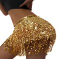 thumbnail image 2 of Women Belly Skirt  Sequined Fringe Mini skirt with Adjustable Waist Straps for Dance Performance  Rave Party, 2 of 7